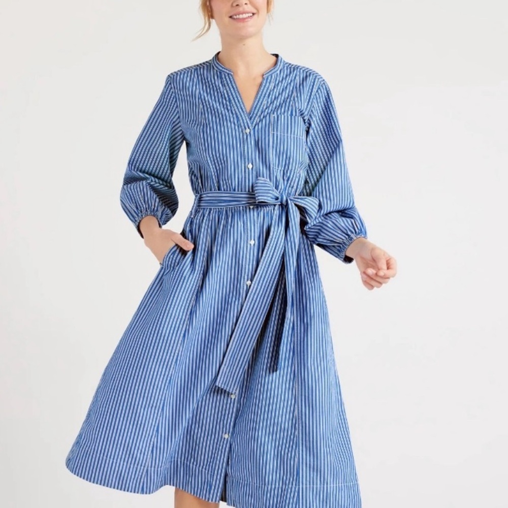 Free Assembly Blue Striped Women's Dress
